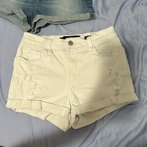Hollister Distress White Denim High Waisted Shorts